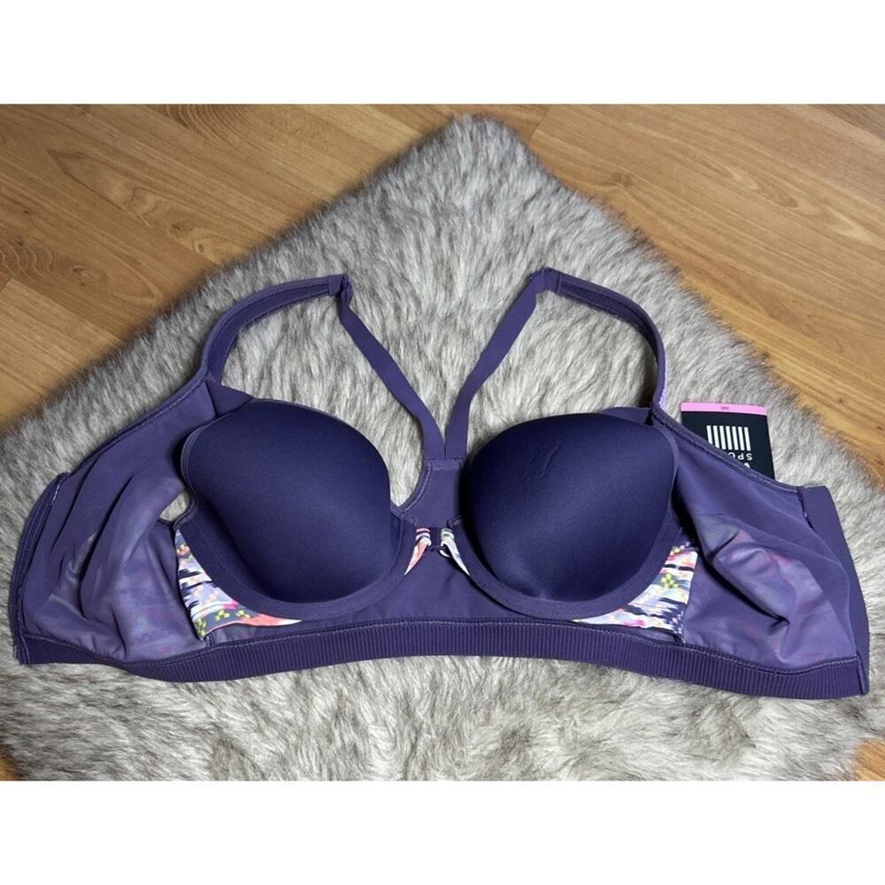 Victoria's Secret VSX Sport front-zip underwire racerback sports bra 34c workout - Picture 4 of 9